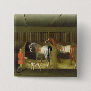 Badge Carré 5 Cm Le belongin courant célèbre d'écuries et de deu