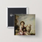 Badge Carré 5 Cm Le bon berger, c.1650 (Devant & derrière)