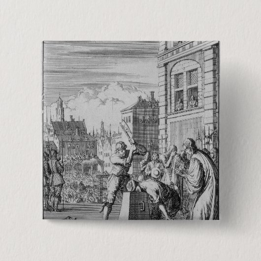 Badge Carré 5 Cm Le bouclier divisé (Devant)