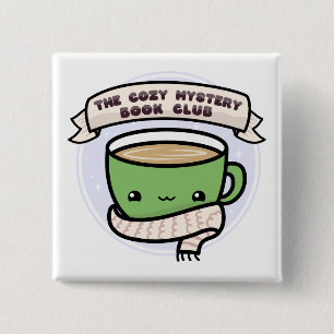 Badge Carré 5 Cm Le bouton Cosy Mystery Book Club