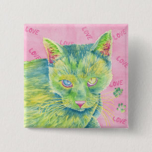 Badge Carré 5 Cm Le bouton de charmeur