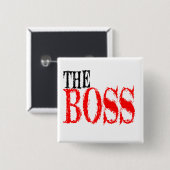 Badge Carré 5 Cm Le bouton de patron (Devant & derrière)