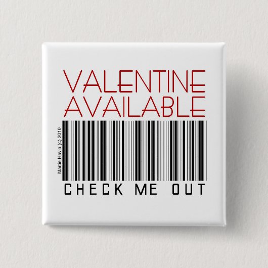 Badge Carré 5 Cm Le bouton de Saint-Valentin/borne (1) - (Devant)