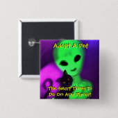 Badge Carré 5 Cm Le bouton intelligent de chose (Devant & derrière)