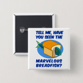 Badge Carré 5 Cm Le Breadfish merveilleux (Devant & derrière)