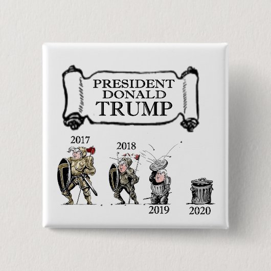 Badge Carré 5 Cm Le bref règne de sir Donald (Devant)