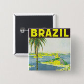 Badge Carré 5 Cm Le Brésil (Devant & derrière)