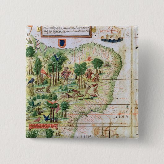 Badge Carré 5 Cm Le Brésil des 'atlas de Miller (Devant)