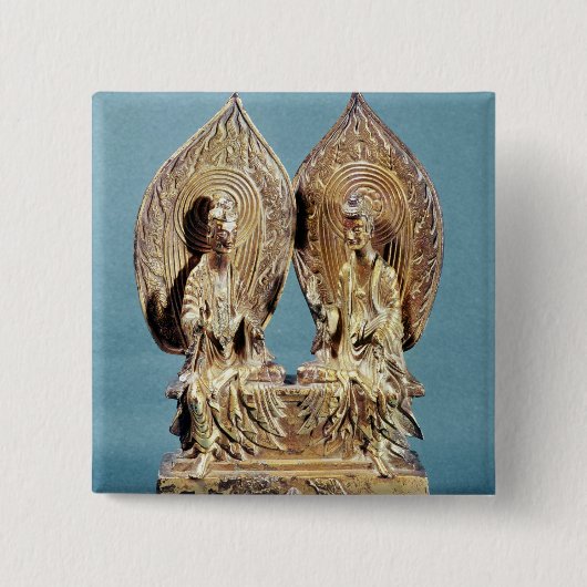 Badge Carré 5 Cm Le Buddhas Prabhutaratna et Sakyamuni (Devant)