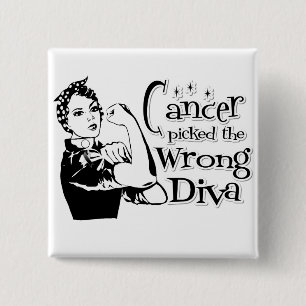 Badge Carré 5 Cm Le Cancer carcinoïde a sélectionné la diva faus