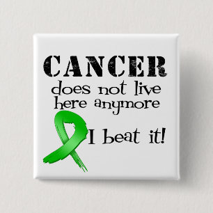 Badge Carré 5 Cm Le cancer du rein ne vit plus ici v1