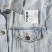 Badge Carré 5 Cm Le cancer pulmonaire du papillon Hope (En situation)