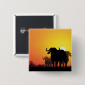 Badge Carré 5 Cm Le Cap Buffalo (Devant & derrière)