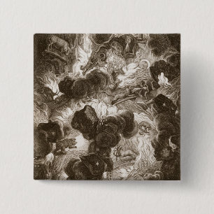Badge Carré 5 Cm Le chaos, gravé par Bernard Picart (1673-1733),