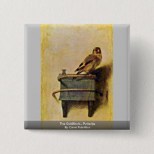 Badge Carré 5 Cm Le chardonneret., Puttertje par Carel Fabritius