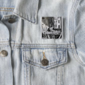 Badge Carré 5 Cm Le charpentier (En situation)