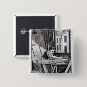 Badge Carré 5 Cm Le charpentier (Devant & derrière)