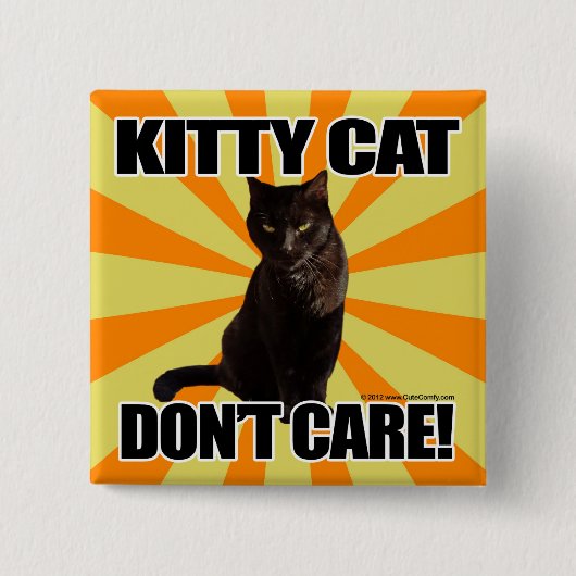 Badge Carré 5 Cm Le chat de Kitty ne s'inquiètent pas (Devant)
