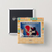 Badge Carré 5 Cm Le chat de sous-sol obtient le charbon (Devant & derrière)