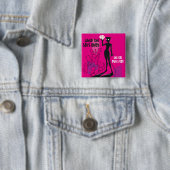 Badge Carré 5 Cm Le chat doit jouer (En situation)