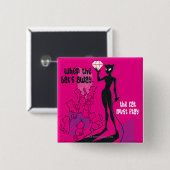 Badge Carré 5 Cm Le chat doit jouer (Devant & derrière)