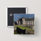 Badge Carré 5 Cm le château d'edinburgh (Devant & derrière)