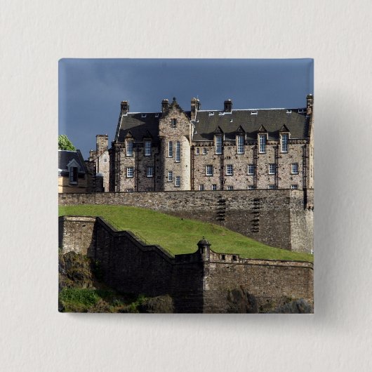 Badge Carré 5 Cm le château d'edinburgh (Devant)