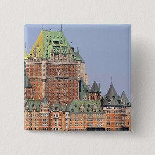 Badge Carré 5 Cm Le château Frontenac à Québec, Canada.