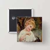 Badge Carré 5 Cm Le chaton espiègle (Devant & derrière)