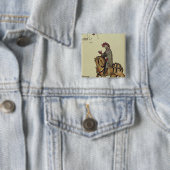 Badge Carré 5 Cm Le chevalier, détail de télécopie de (En situation)