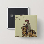 Badge Carré 5 Cm Le chevalier, détail de télécopie de (Devant & derrière)