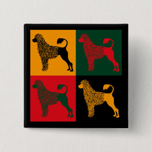 Badge Carré 5 Cm Le chien d'eau portugais intelligent