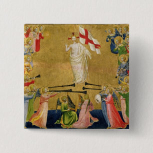 Badge Carré 5 Cm Le Christ a amélioré dans la cour du ciel, 1423-