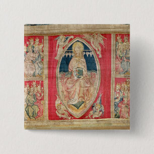 Badge Carré 5 Cm Le Christ a couronné avec les bêtes apocalyptiqu