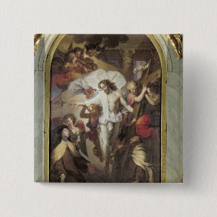 Badge Carré 5 Cm Le Christ a ressuscité