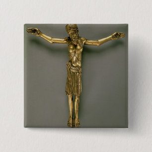 Badge Carré 5 Cm Le Christ crucifié, Français, deuxième moitié 