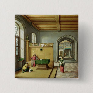 Badge Carré 5 Cm Le Christ dans la Chambre de Martha et de Mary