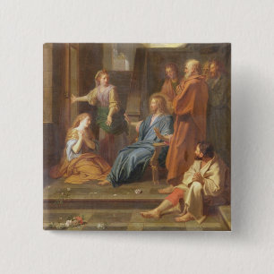 Badge Carré 5 Cm Le Christ dans la Chambre de Martha et de Mary