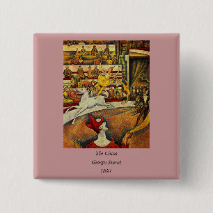 Badge Carré 5 Cm Le cirque de Georges Seurat (1891)