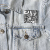 Badge Carré 5 Cm Le coiffeur (En situation)