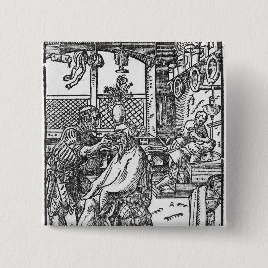 Badge Carré 5 Cm Le coiffeur (Devant)