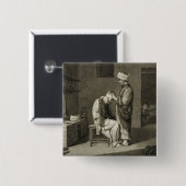 Badge Carré 5 Cm Le coiffeur, des arts du volume II et des (Devant & derrière)