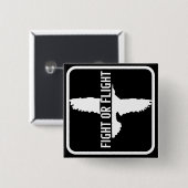 Badge Carré 5 Cm Le combat ou la fuite (Devant & derrière)