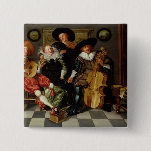 Badge Carré 5 Cm Le concert (huile sur le panneau)