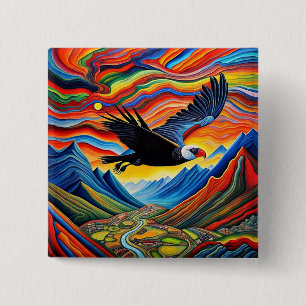 Badge Carré 5 Cm Le Condor en plein essor