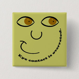 Badge Carré 5 Cm Le contact visuel est les boutons surestimés