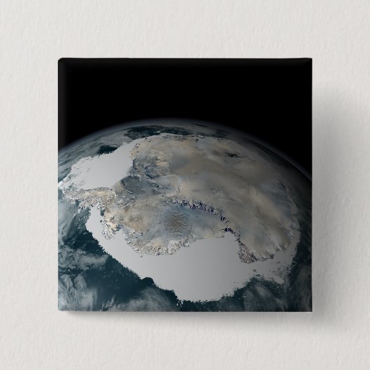 Badge Carré 5 Cm Le continent gelé de l'Antarctique (Devant)