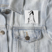 Badge Carré 5 Cm Le corps d'une déesse : (En situation)