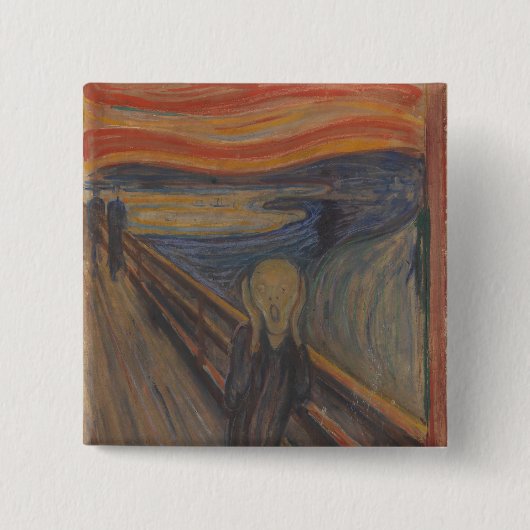 Badge Carré 5 Cm Le cri de la nature par Edvard Munch 1893 (Devant)