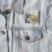 Badge Carré 5 Cm Le crocodile corse (En situation)